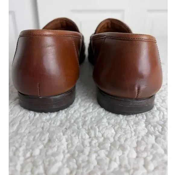 Florsheim Loafers Brown Leather Rattan Slip On Size 10.5 D 11242 - Picture 7 of 9